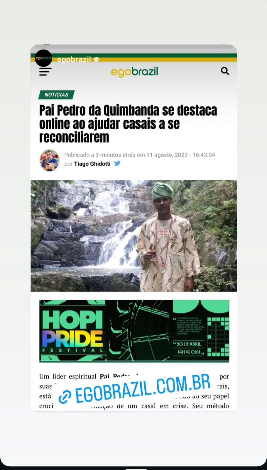 Pai Pedro da Quimbanda se destaca ao ajudar casais a se reconciliarem