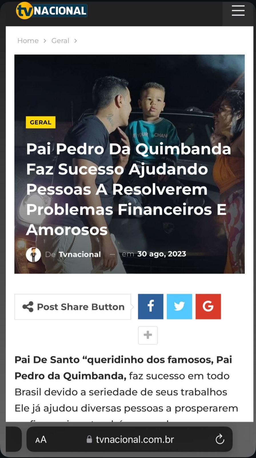 Credibilidade construída com fé, verdade e reconhecimento público.